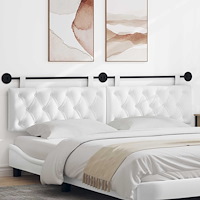 vidaXL Hängande Huvudgavel Vit tyg