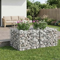 vidaXL Gabion upphöjd säng Silver 100 x 100 x 60 cm Galvaniserat Stål