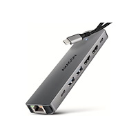 AXAGON AXAGON HMC-7HX2 - dockningsstation - USB-C 3.2 Gen 1 - 2 x HDMI - 1GbE