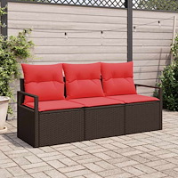 vidaXL Soffset 3 pcs Brun konstrotting