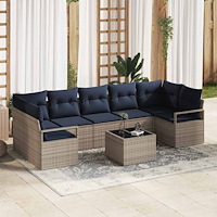 vidaXL Soffset 8 pcs Grå konstrotting