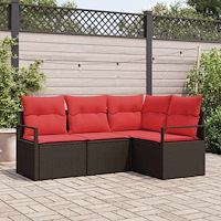 vidaXL Soffset 4 pcs Brun konstrotting