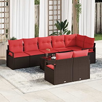 vidaXL Soffset 9 pcs Brun konstrotting