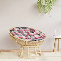 vidaXL Rund dyna rödrutig Ø 100 x11 cm oxfordtyg