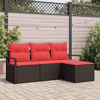 vidaXL Soffset 4 pcs Brun konstrotting