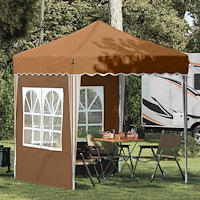vidaXL Pop-up Partytält Beige 195 x 195 x 245 cm Oxford Tyg
