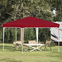 vidaXL Pop-up Partytält Vinröd 288 x 288 x 245 cm Oxford Tyg