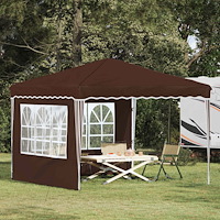 vidaXL Pop-up Partytält Brun 288 x 288 x 245 cm Oxford Tyg