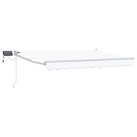 vidaXL Manuell utdragbar markis med LED-lampor Vit 2,5 x 2 m