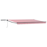 vidaXL Elektrisk Retraktabel Markis Röd och Vit 4,5 × 3 m