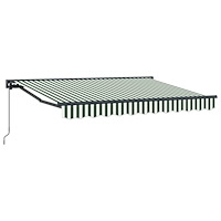 vidaXL Manuell Utdragbar Markis Grön och Vit 3 x 2 m