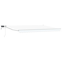 vidaXL Manuell utdragbar markis med LED-lampor Vit 5 x 3 m