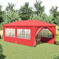 vidaXL Partytält 600 x 300 x 255 cm Röd PE och stål