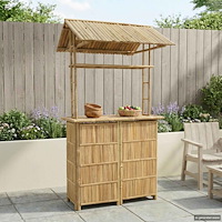 vidaXL Utomhus Barbord Naturfärg 115 x 95 x 214 cm Bambus