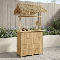 vidaXL Utomhus Barbord Naturfärg 115 x 95 x 215 cm Bambus