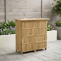 vidaXL Utomhus Barbord Naturfärg 115 x 55 x 105 cm Bambus