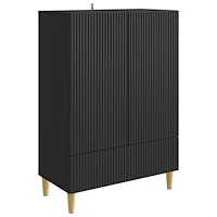 vidaXL Sideboard med låda Svart 66 x 34,5 x 95 cm Konstruerat trä