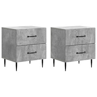 vidaXL Nattduksbord med låda 2 pcs Betonggrå 43 x 34,5 x 47,5 cm