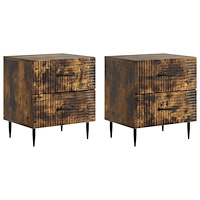 vidaXL Nattduksbord 2 pcs Rökt ek 43 x 34,5 x 47,5 cm Konstruerat trä