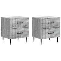 vidaXL Nattduksbord med låda 2 pcs Grå sonoma-ek 43 x 34,5 x 47,5 cm
