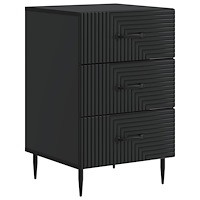 vidaXL Nattduksbord med låda Svart 43 x 41 x 66,5 cm Konstruerat trä