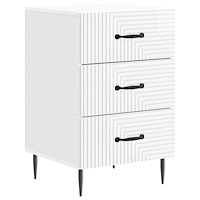 vidaXL Nattduksbord Vit högglans 43 x 41 x 66,5 cm Konstruerat trä