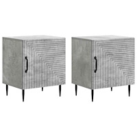 vidaXL Nattduksbord 2 pcs Betonggrå 43 x 34,5 x 50 cm Konstruerat trä