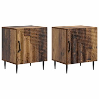vidaXL Nattduksbord 2 pcs Gammalt trä 43 x 34,5 x 50 cm