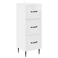 vidaXL Lådans skåp Vit högglans 33 x 34,5 x 89,5 cm Konstruerat trä