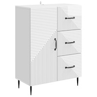vidaXL Sideboard Vit högglans 66 x 34,5 x 89,5 cm Konstruerat trä