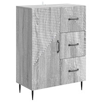vidaXL Sideboard Grå sonoma-ek 66 x 34,5 x 89,5 cm Konstruerat trä