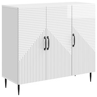 vidaXL Sideboard Vit högglans 89 x 34,5 x 80 cm Konstruerat trä