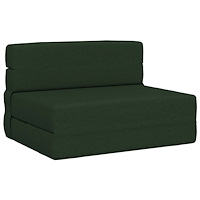 vidaXL Fällsoffa säng Mörkgrön 190 x 70 x 15 cm tyg