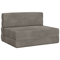 vidaXL Fällsoffa säng Ljusgrå 190 x 70 x 15 cm Sammet