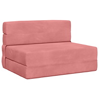 vidaXL Fällsoffa säng Rosa 190 x 70 x 15 cm Sammet