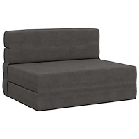 vidaXL Fällsoffa säng Mörkgrå 190 x 70 x 15 cm Kordread tyg