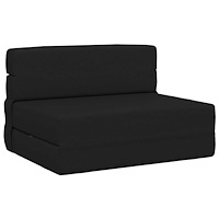 vidaXL Fällsoffa säng Svart 190 x 100 x 15 cm tyg