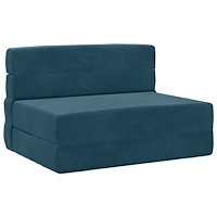 vidaXL Fällsoffa säng Blå 190 x 100 x 15 cm Sammet
