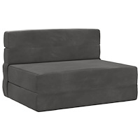 vidaXL Fällsoffa säng Mörkgrå 190 x 100 x 15 cm Sammet