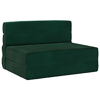 vidaXL Fällsoffa säng Mörkgrön 190 x 100 x 15 cm Sammet
