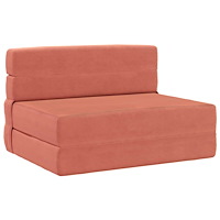 vidaXL Fällsoffa säng Röd orange 190 x 100 x 15 cm Kordread tyg