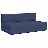 vidaXL Fällsoffa säng Blå 203 x 152 x 15 cm tyg