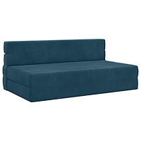 vidaXL Fällsoffa säng Blå 203 x 152 x 15 cm Sammet
