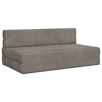 vidaXL Fällsoffa säng Ljusgrå 203 x 152 x 15 cm Sammet