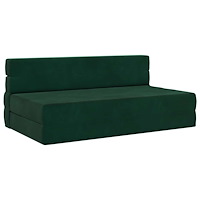 vidaXL Fällsoffa säng Mörkgrön 203 x 152 x 15 cm Sammet