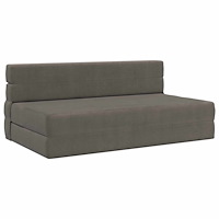 vidaXL Fällsoffa säng Ljusgrå 203 x 152 x 15 cm Kordread tyg