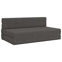 vidaXL Fällsoffa säng Mörkgrå 203 x 152 x 15 cm Kordread tyg