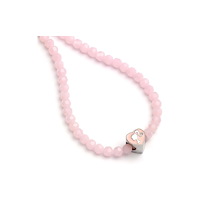 THE CARAT SHOP Barbie Pink Bead Necklace with Heart Shaped Bead Charm