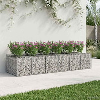 vidaXL Gabion upphöjd säng 2 pcs Silver