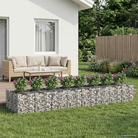 vidaXL Gabion upphöjd säng 3 pcs Silver